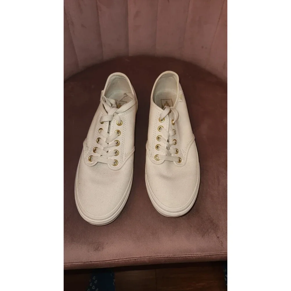 VANS Off the Wall 721356 White Sneakers Womens Size 8 Camden Stripe Metallic - Picture 2 of 8